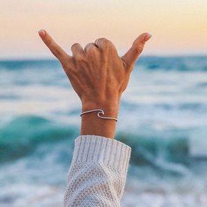 Pura Vida Silver Wave Cuff Open Bracelet